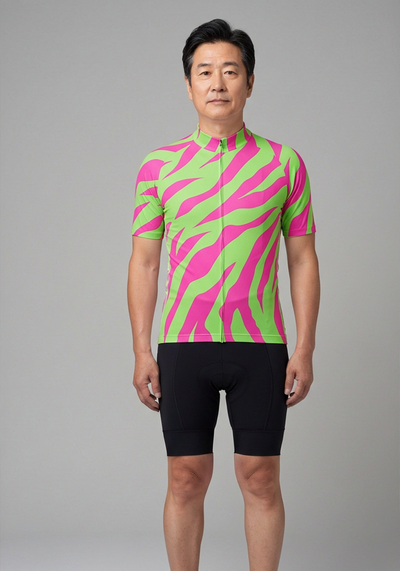Men's Echo Pulse Tiger Print Short Sleeve Cycling Jersey