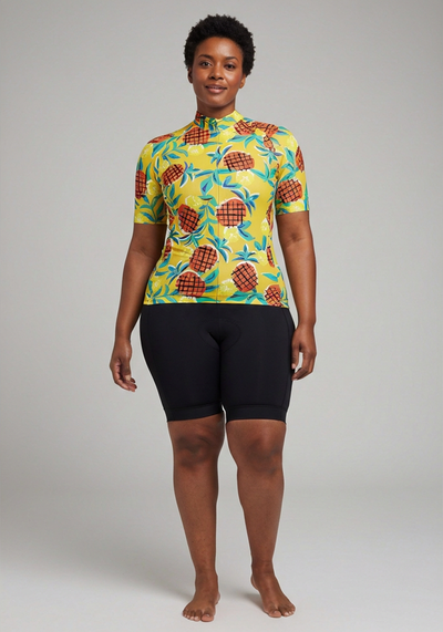 Women's Pineapple Fun Short Sleeve Cycling Jersey