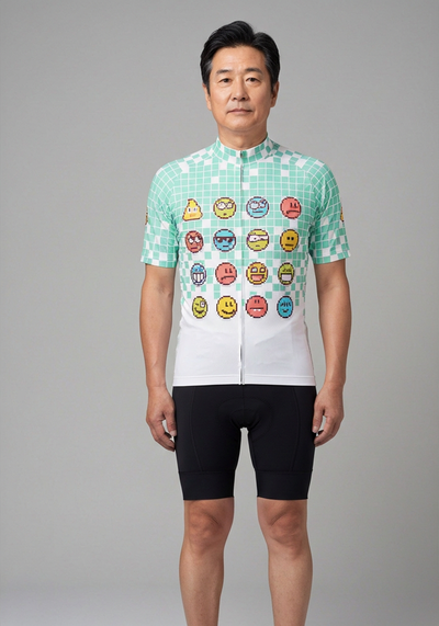 Men's Pixel Mania Emoji 8 Bit Short Sleeve Cycling Jersey