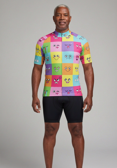Men's Emoji Fever Short Sleeve Cycling Jersey