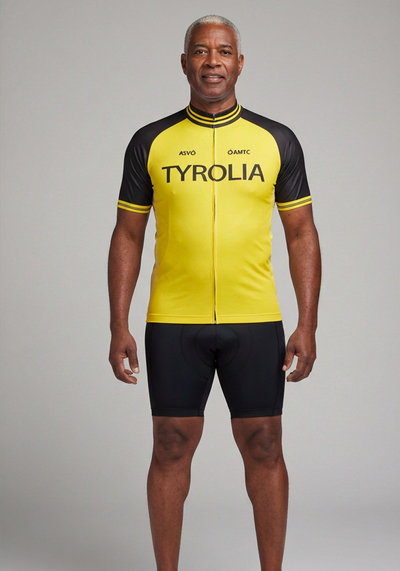 Men's Retro 1970 Denti Tyrolia Yellow Short Sleeve Cycling Jersey