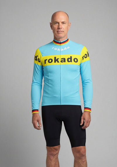 Men's Retro 1973 Team Rokado German Long Sleeve Cycling Jersey