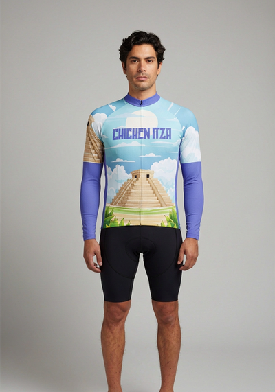 Men's Around The World - Chichen Itza Long Sleeve Cycling Jersey