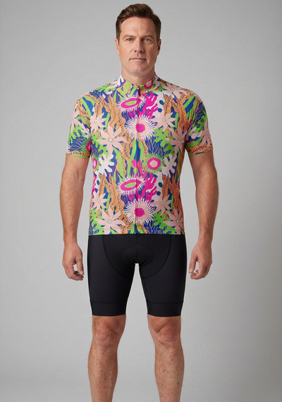 Men's Aquatic Plantlife Short Sleeve Cycling Jersey