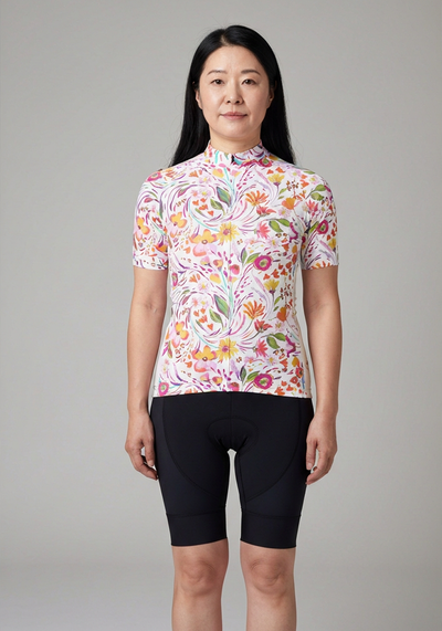 Women's Painterly Blooms Short Sleeve Cycling Jersey