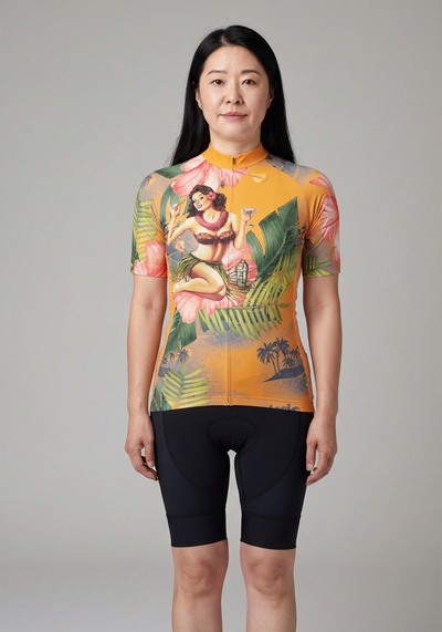 Women's Aloha Flowers Short Sleeve Cycling Jersey