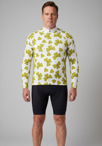 Men's Three Leaf Clover Long Sleeve Cycling Jersey