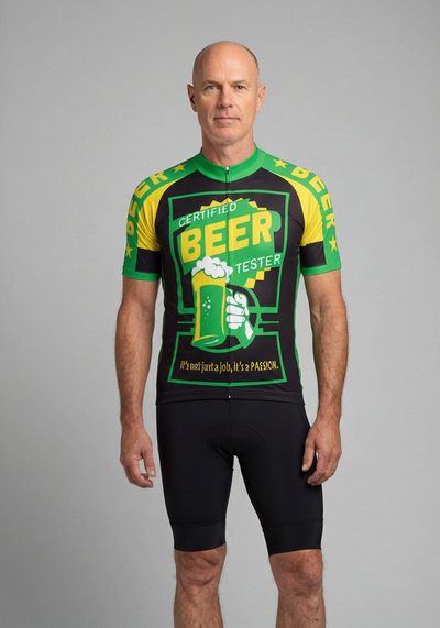 Men's Aussie Certified Beer Tester Short Sleeve Cycling Jersey