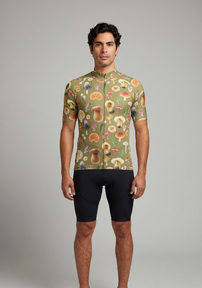 Men's Mushrooms Short Sleeve Cycling Jersey