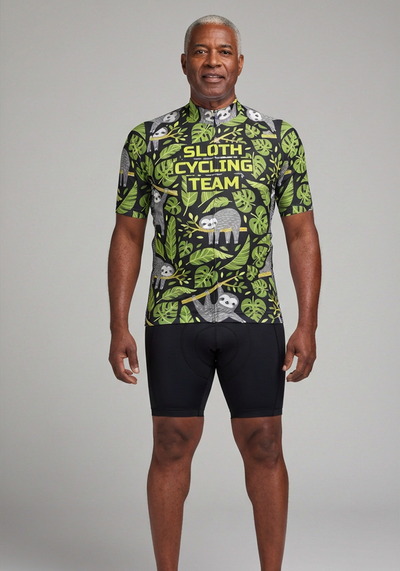 Men's Sloth Cycling Team Short Sleeve Cycling Jersey