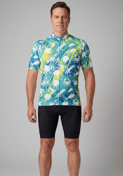 Men's Sea Life Short Sleeve Cycling Jersey