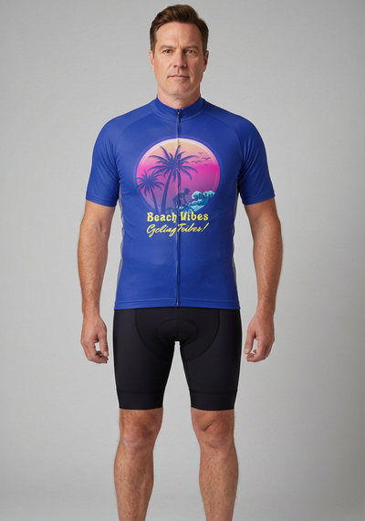 Men's Retrowave Sunset Short Sleeve Cycling Jersey