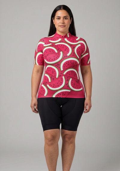 Women's Full Watermelon Fruity Short Sleeve Cycling Jersey