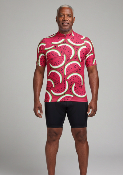 Men's Full Watermelon Fruity Short Sleeve Cycling Jersey