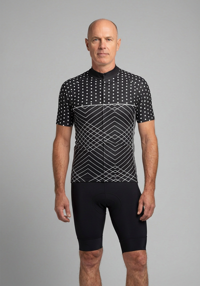 Men's Polka Dots and Zigzag Short Sleeve Cycling Jersey