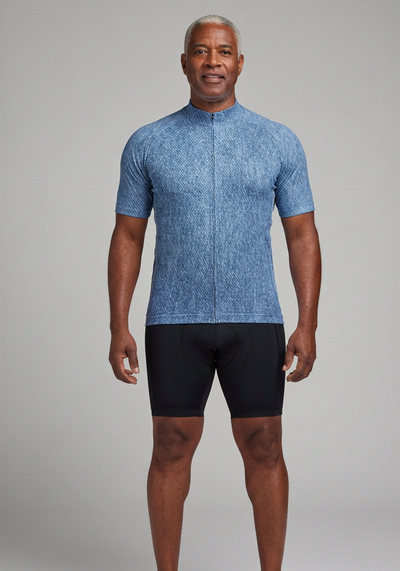 Men's Denim Short Sleeve Cycling Jersey