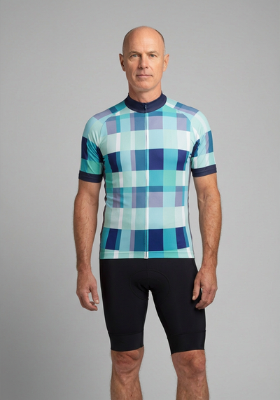 Men's Classic Tartan Short Sleeve Cycling Jersey