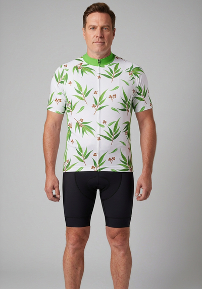 Men's Australian Eucalyptus Leaf Short Sleeve Cycling Jersey