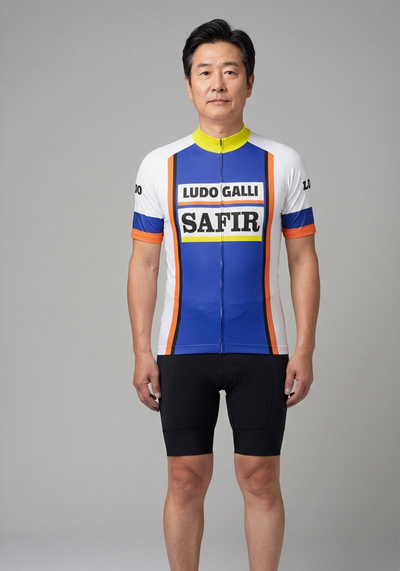 Men's Retro 1978 Ludo Safir  Short Sleeve Cycling Jersey
