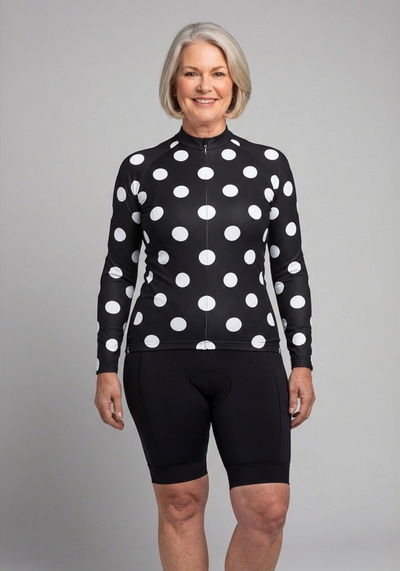 Women's Big Polka Dots Long Sleeve Cycling Jersey
