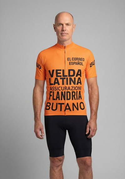 Men's Retro 1977 Flandria Maertens Vuelta a España Short Sleeve Cycling Jersey