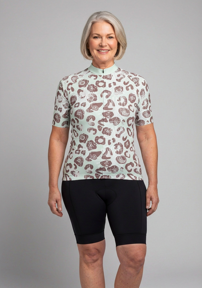 Women's Leopard Skin Short Sleeve Cycling Jersey