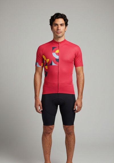 Men's Mosaic Blocks Short Sleeve Cycling Jersey