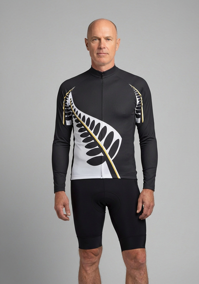 Men's New Zealand Silver Fern Long Sleeve Cycling Jersey