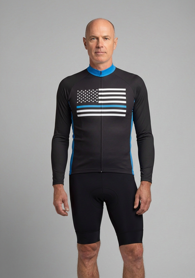 Men's American National Flag Long Sleeve Cycling Jersey
