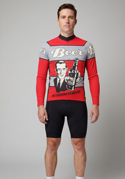 Men's Night Off Beer Long Sleeve Cycling Jersey