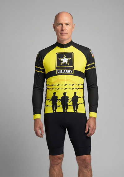 Men's USAF Army Troops Barbed Wire Long Sleeve Cycling Jersey