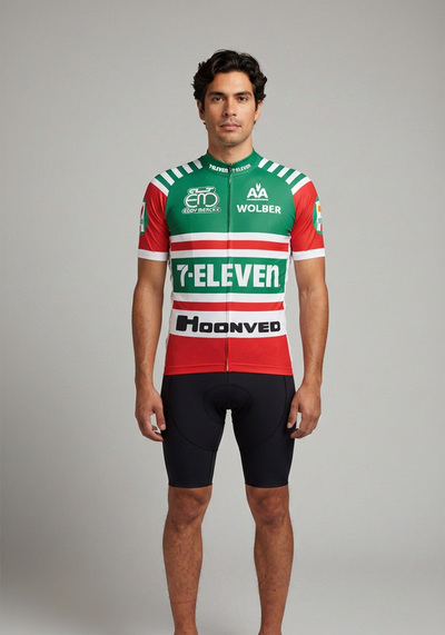 Men's Seven Eleven Team Retro Long Sleeve Cycling Jersey