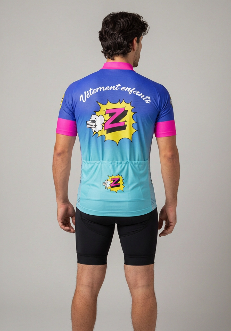 Men's Vetements Enfants Team Z Retro Short Sleeve Cycling Jersey