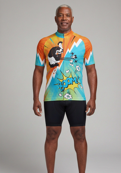Men's Steamboat Willie Comics Short Sleeve Cycling Jersey