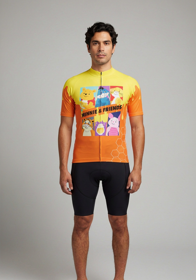 Men's Winnie & Friends Short Sleeve Cycling Jersey