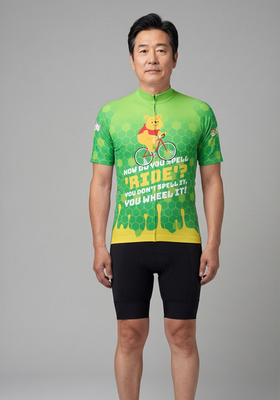Men's Winnie The Cyclist Short Sleeve Cycling Jersey