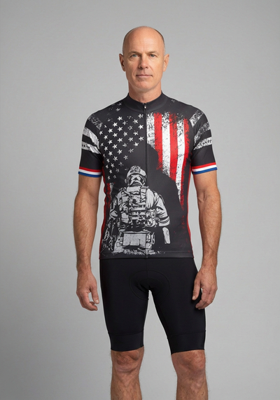 Men's USAF Military Service Sacrifice Short Sleeve Cycling Jersey