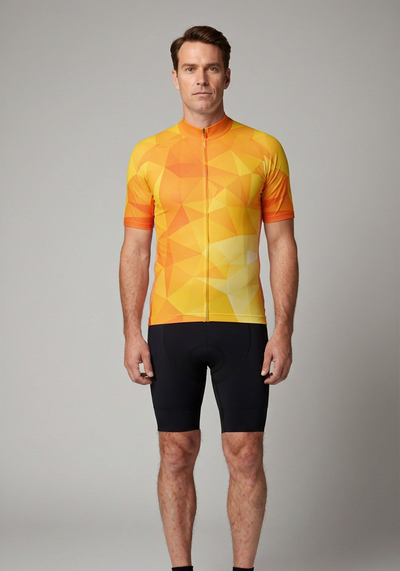 Men's High Viz Polygon Short Sleeve Cycling Jersey