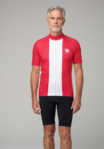Men's Poland Polska National Flag Short Sleeve Cycling Jersey