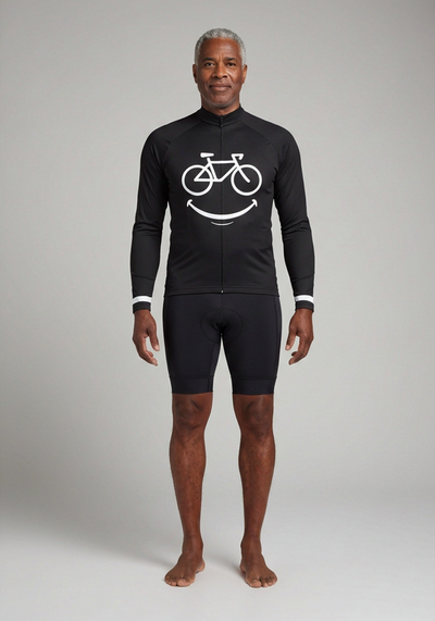 Men's Smiling Bike Long Sleeve Cycling Jersey