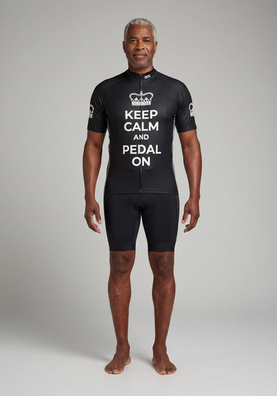 Men's Keep Calm and Pedal On Short Sleeve Cycling Jersey