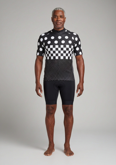 Men's "Nina" Polka Dot Short Sleeve Cycling Jersey