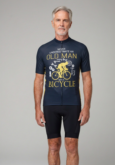 Men's Never Underestimate an Old Man Short Sleeve Cycling Jersey
