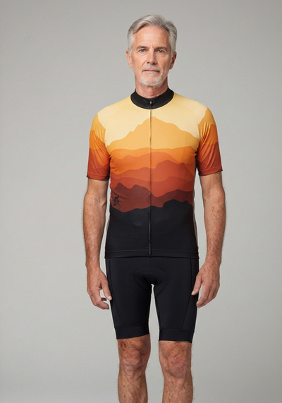 Men's Ride Free Sunset Short Sleeve Cycling Jersey