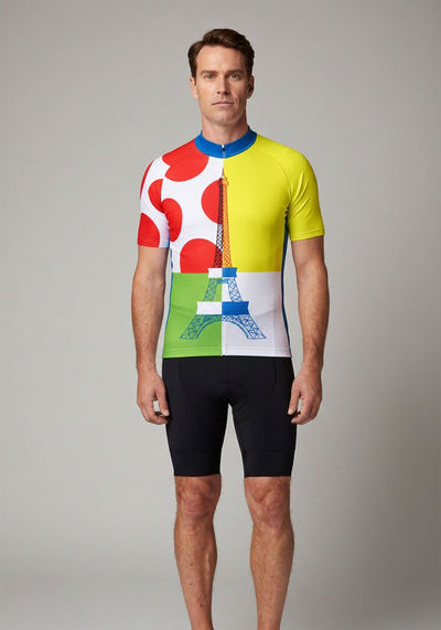 Men's Tour de France Leaders KOM Sprinters Short Sleeve Cycling Jersey