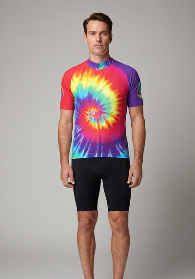 Men's Tie Dye Short Sleeve Cycling Jersey