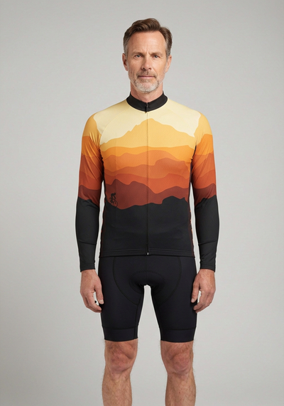 Men's Ride Free Sunset Long Sleeve Cycling Jersey