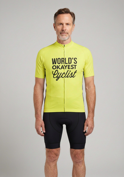 Men's World's Okayest Cyclist Short Sleeve Cycling Jersey