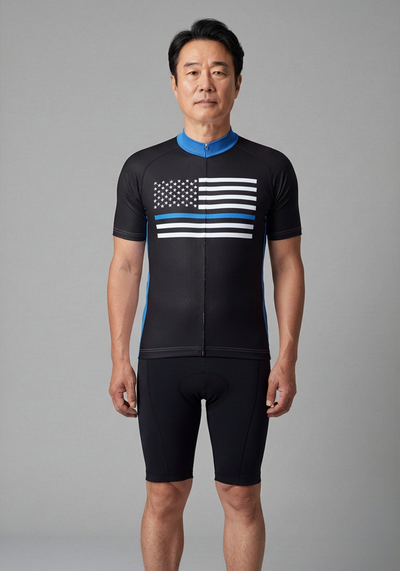 Men's American National Flag Short Sleeve Cycling Jersey