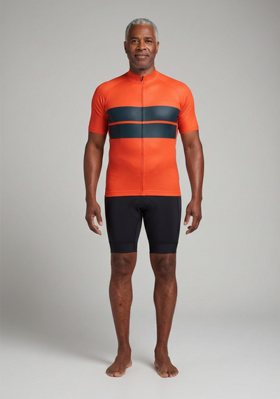 Men's Retro Two-Stripe Short Sleeve Cycling Jersey